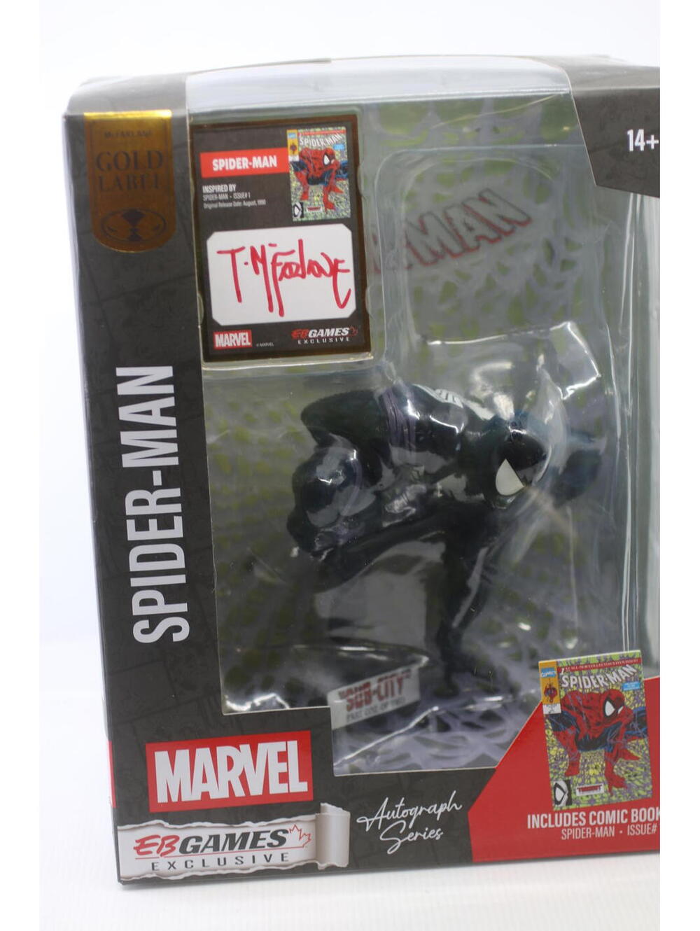 McFarlane Toys Spider-Man Black Suit Gold Label – Autograph EB Games Exclusive